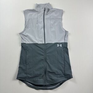 Under Armour Vanish Hybrid Vest Mens Small 1327655-608 Gray Performance Full Zip